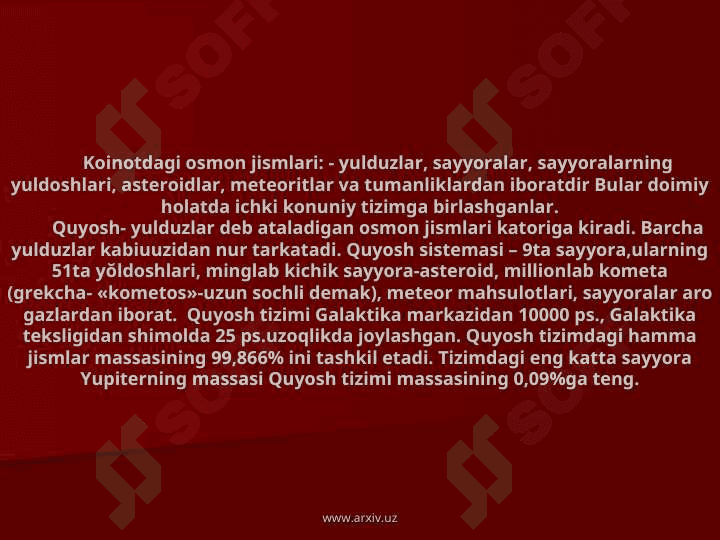 Koinotning tuzilishi va evolyutsiyasi (2) 2