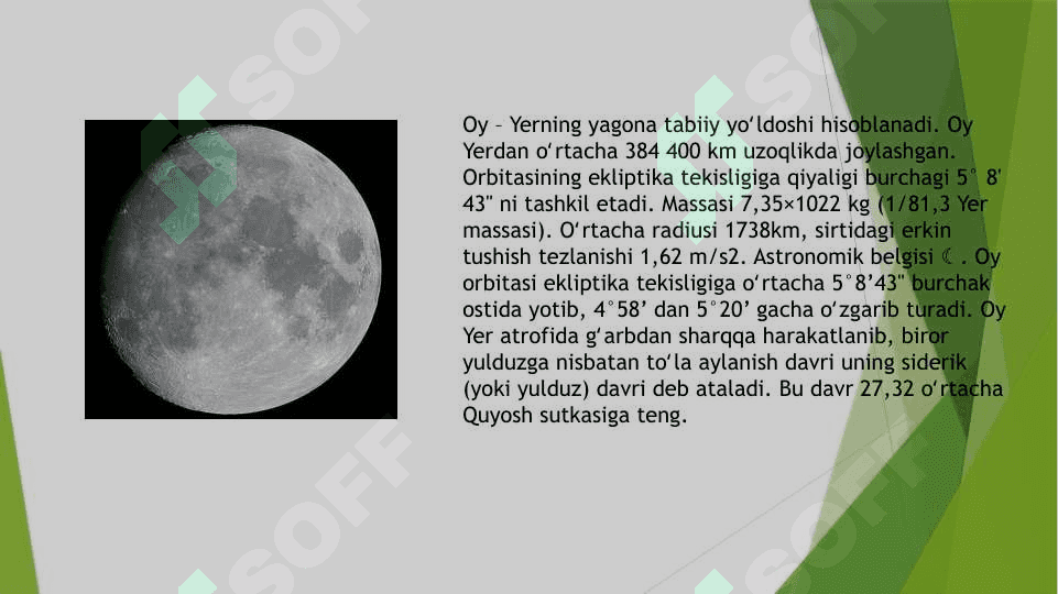 Oy-yerning tabiiy yo’ldoshi 2