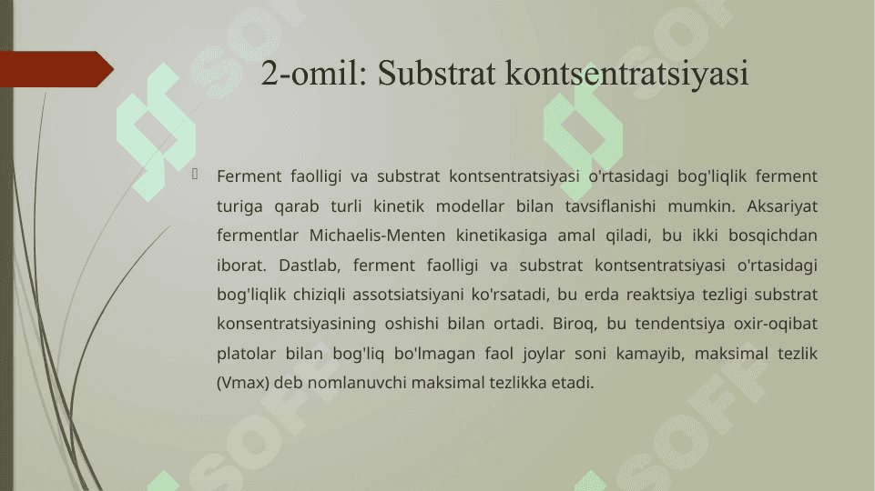 Fermentlar faolligi. Ferment faolligiga ta’sir qiluvchi omillar 6