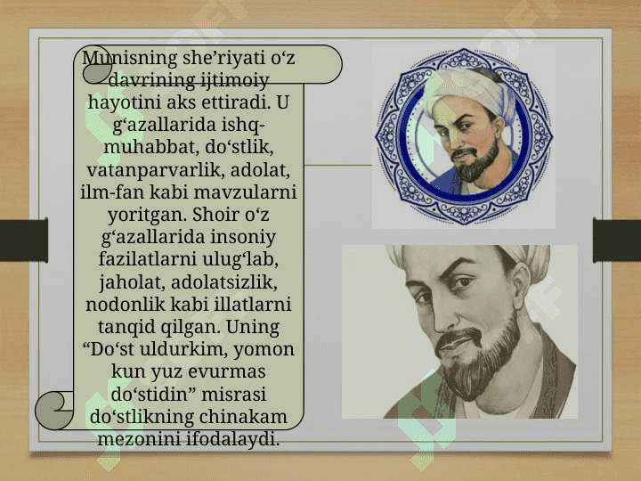 Munis sheriyatida janrlar takomili va shoir mahorati. 4
