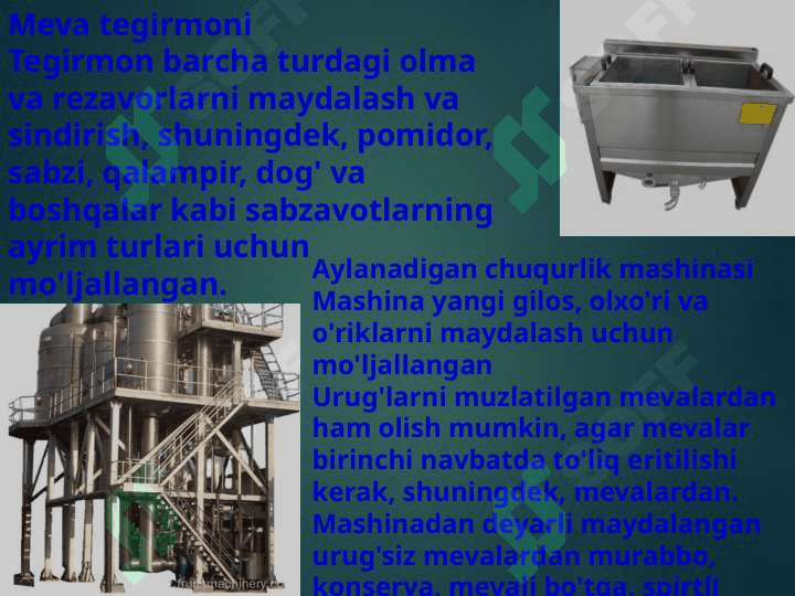 Meva va sabzavotlardan pyure ishlab chiqarish biotexnologiyasi 6