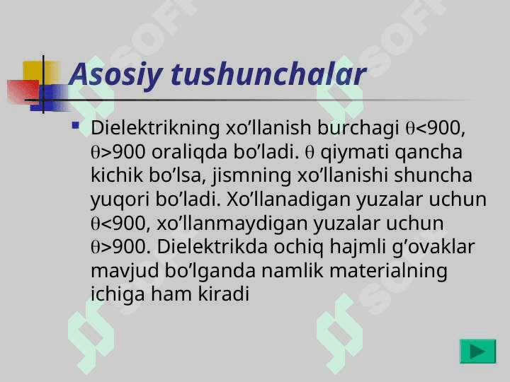 Dielektrik materiallarning namlanishi 4
