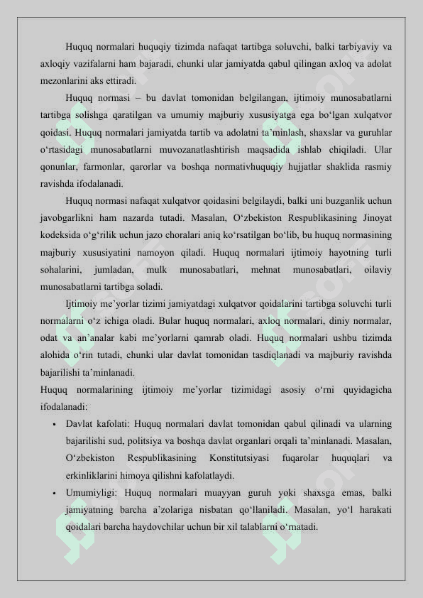 Huquq normalari tushunchasi, belgilari 25 3