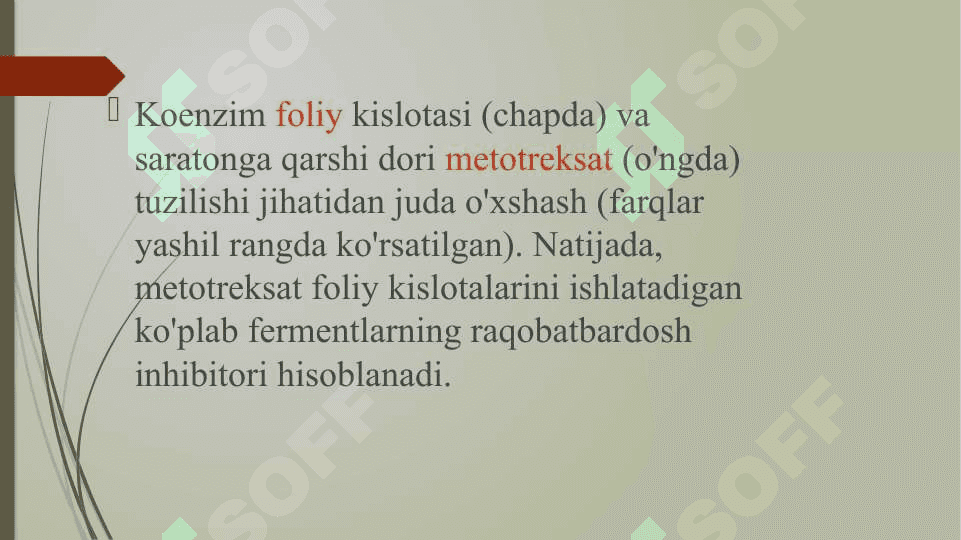 Fermentlar ingibitorlari. Qaytar va qaytmas ingibiRlash 4