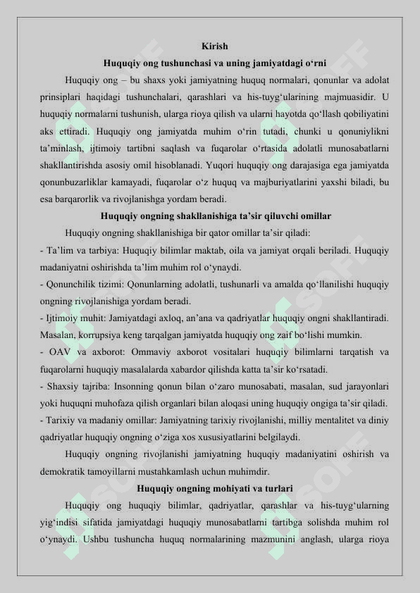 Huquqiy ongning turlari va darajalari 25 2