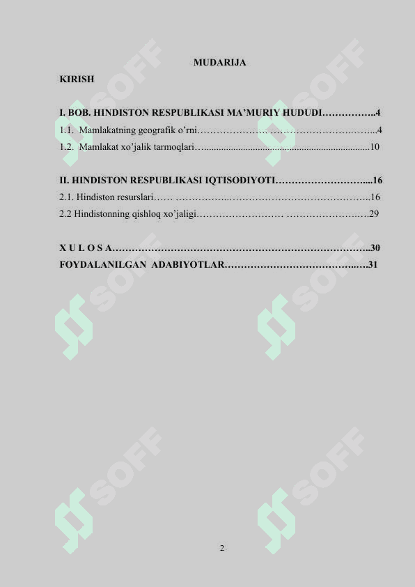 Hindiston iqtisodiy geografiyasi 2