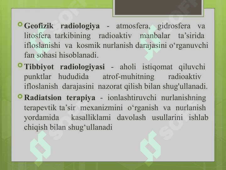 Kvant biofizikasi elementlari va radiobiologiya 4
