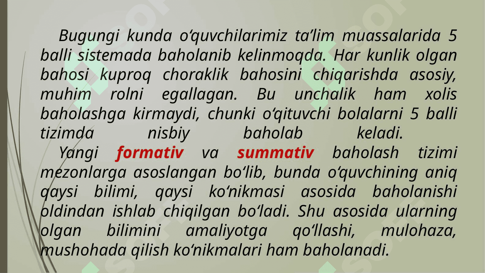 MEZONLARGA ASOSLANGAN BAHOLASH YANGI BAHOLASH TIZIMI 2