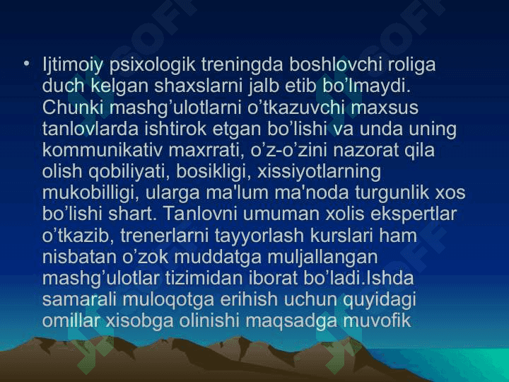 Ijtimoiy psixologik treningni tashkil etish 4