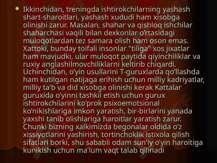 Ijtimoiy psixologik treningni tashkil etish 8