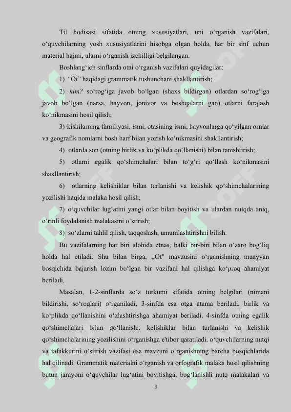 1-2 SINFDA “OT” TURKUMINI O‘RGANISH 7
