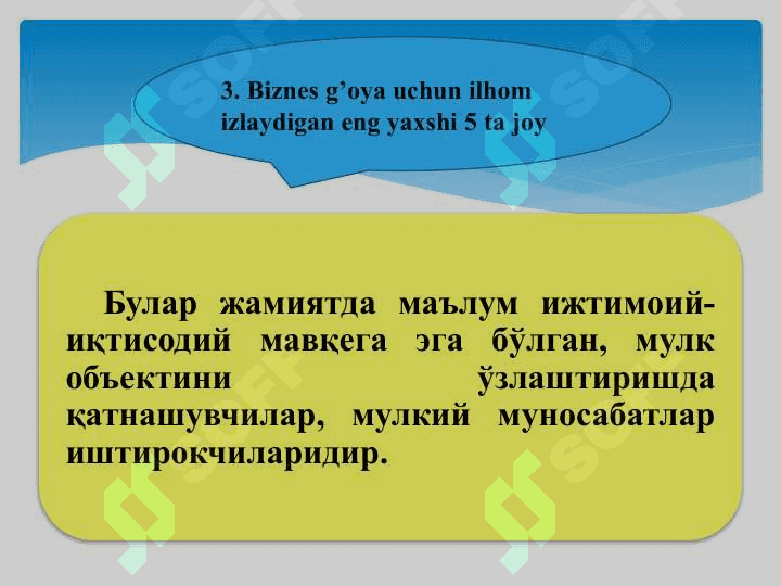 Biznes g’oyalarni shakllantirish. 6