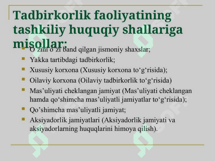 Xususiy kapital hisobi. 6