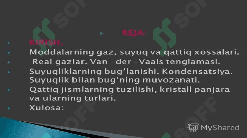 Termodinamikaning uchinchi qonuni. Van-der-Vaals tenglamasi va izotermalari 2