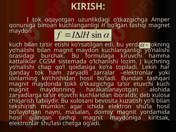 XOLL EFFEKTI YORDAMIDA ZARRALAR ZARYADINI ANIQLASH. 2
