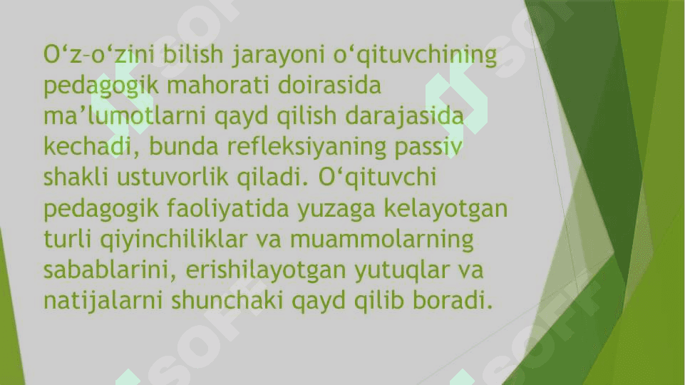O‘Z-O‘ZINI TARBIYALASH VA O‘Z USTIDA ISHLASH. PEDAGOGIKA TAJRIBANI TO‘PLASH TIZIMI 7