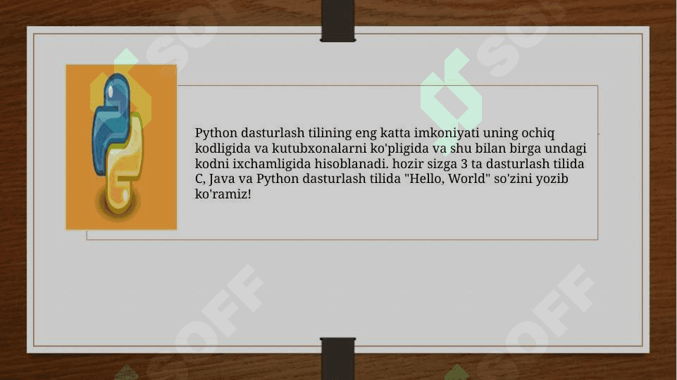 Python dasturlash tilining boshqarish operatorlari 4