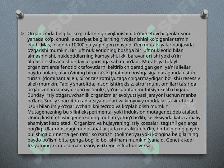 Gen, genom va xromosoma mutatsiyasi 5