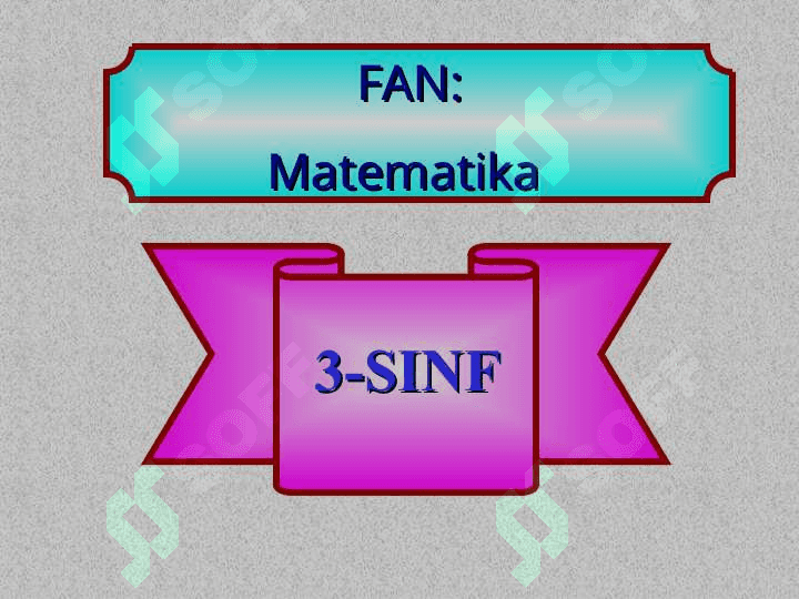 3-SINF matematika Massa o’lchov birliklari. Klogramm. Gramm. 2