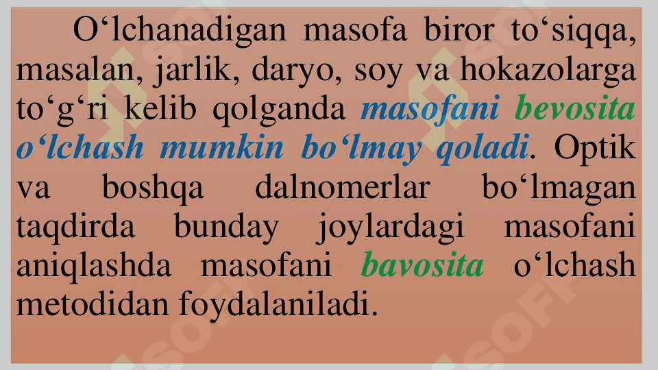 Bilvosita masofa o‘lchash 8