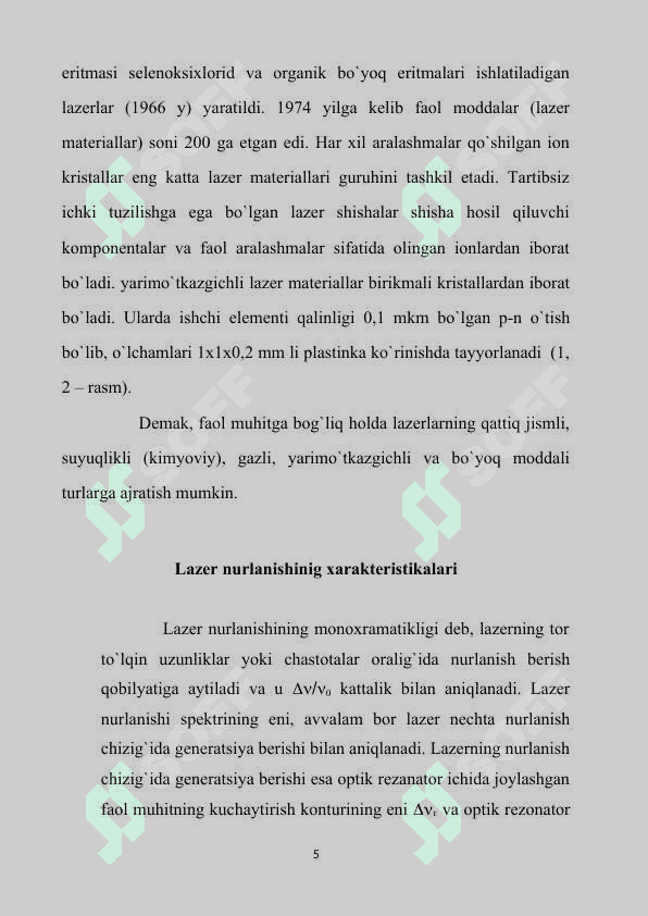 LAZER NURLANISHINIG XARAKTERISTIKALARI 5