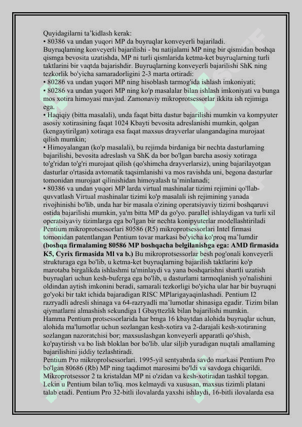 Mikproprotsesorlarning buyruqlar tizimi 5