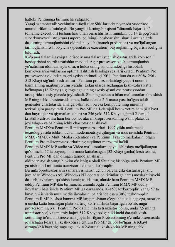 Mikproprotsesorlarning buyruqlar tizimi 6