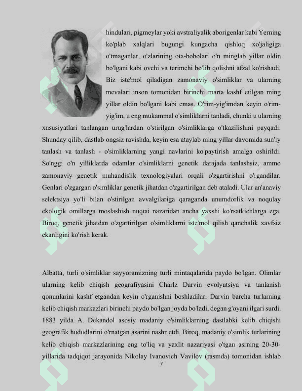 Tropikada tarqalgan oziq-ovqat o’simliklar 7