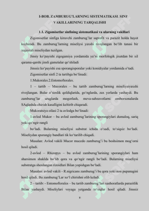 Zamburugʻlar tartibining tarqalishi va sistematikasi 8