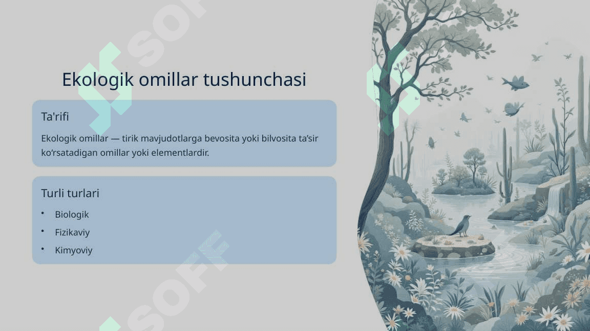 Ekologik omillar. Ekologik omillar tushunchasi 2