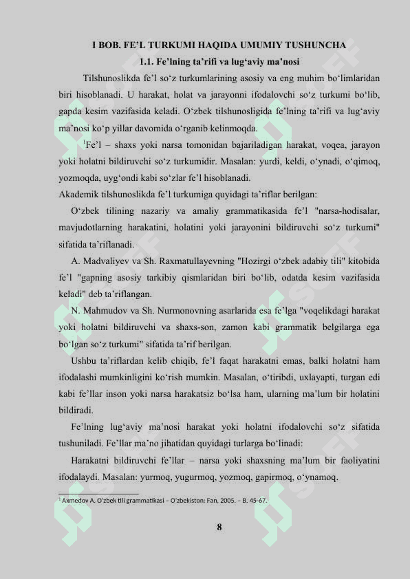 1-2 sinfda “Feʼl” turkumini oʻrganish 8