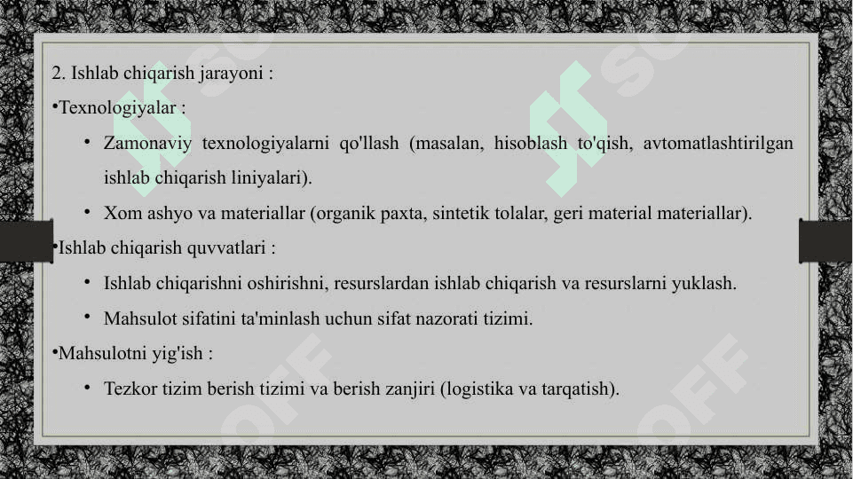 Engil sanoat yo’nalishida tadbirkorlikni shakillantirish 4