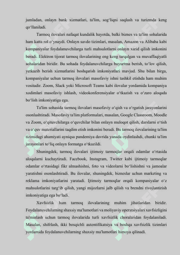 Tarmoq ilova va texnologiyalarining umumiy tushunchalari 3