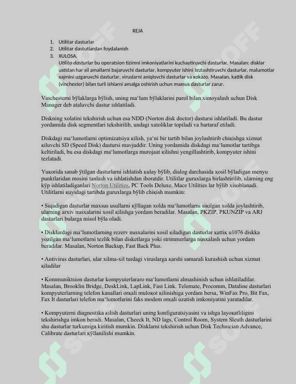 Utilit dasturlar imkoniyatlari 3