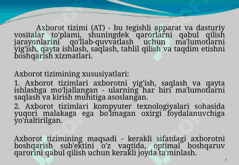 Axborot tizimlarni loyihalashtirish 3