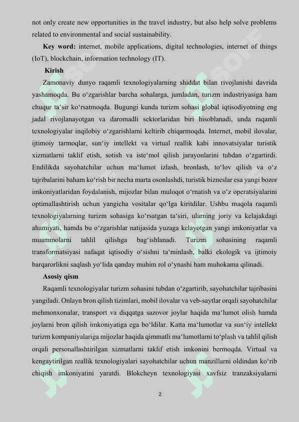 Raqamli texnologiyalarning turizm sohasiga ta’siri 2