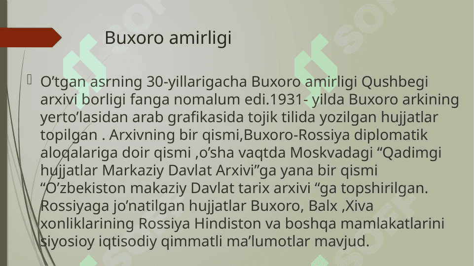 Buxoro amirligi Qushbegi arxivi 3