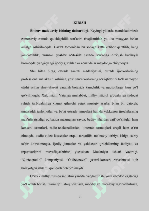 O’ZBEK MILLIY ESTRADA SAN’ATI KECHAVA BUGUN 2