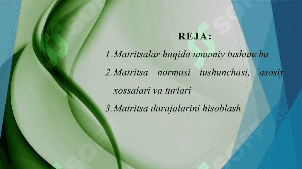 Matritsa normasi va uni aniqlash usullari 2