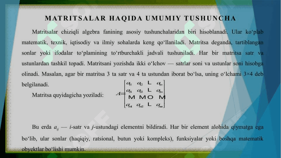 Matritsa normasi va uni aniqlash usullari 3