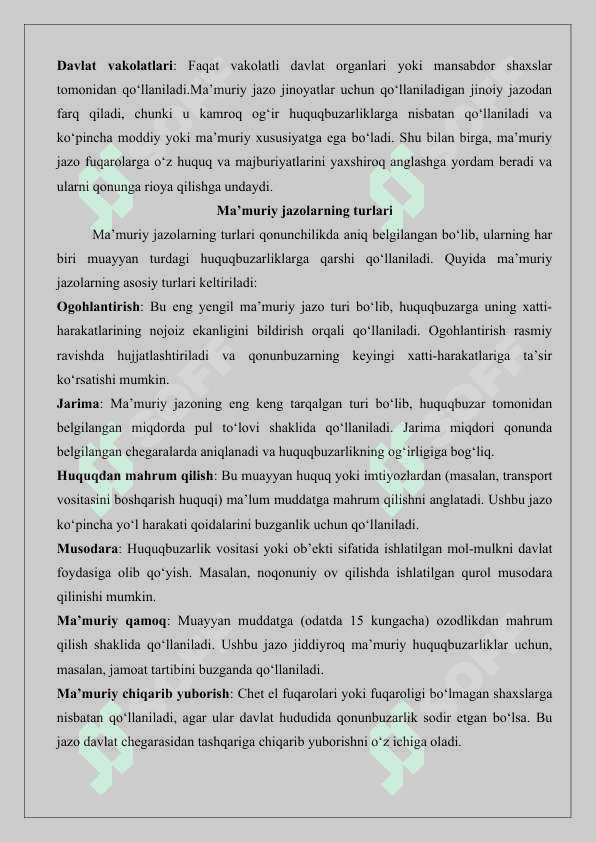 Ma’muriy jazo choralari va uning maqsadi 25 3
