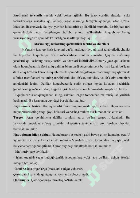 Ma’muriy jazo choralari va uning maqsadi 25 4