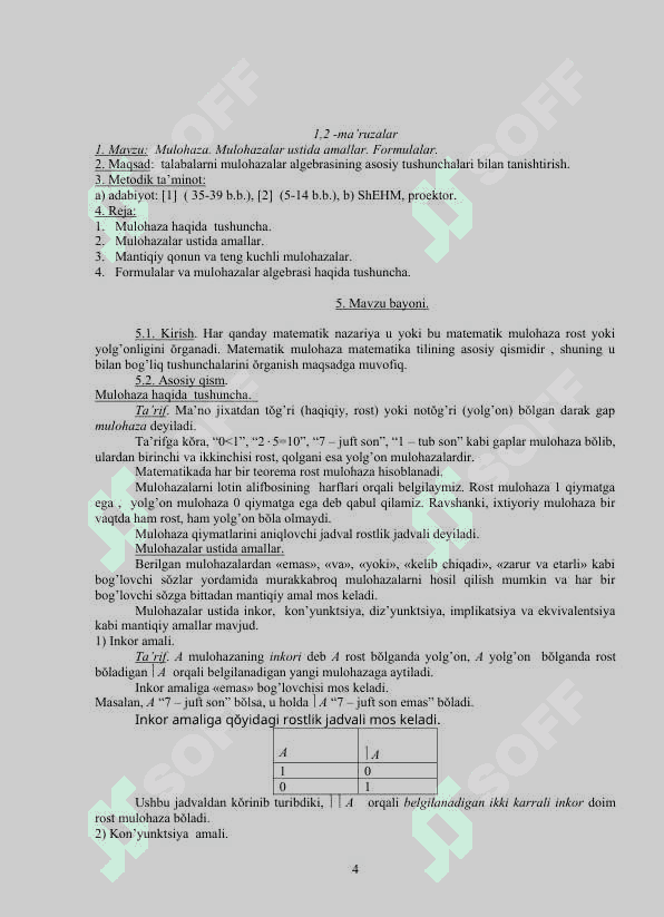 Algebra va sonlar nazariyasi 4