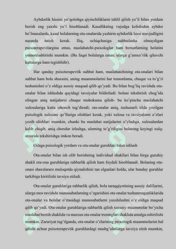 PSIXOLOG FAOLIYATINING KO’RINISHI VA SOHALARI 8