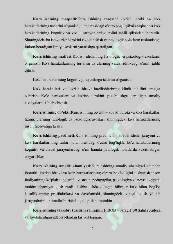 KO'RISH IDROKI VA KO'Z HARAKATLARINING TIPI. 4