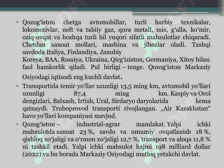 Qozog`iston Respublikasi global iqtisodiy muammolari 7