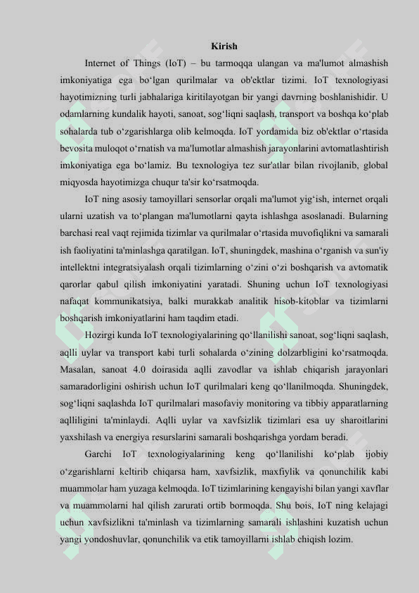 IoT tamoyillari, qo‘llanilishi 2