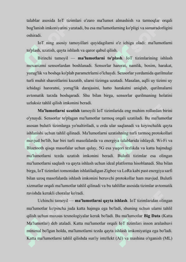 IoT tamoyillari, qo‘llanilishi 4