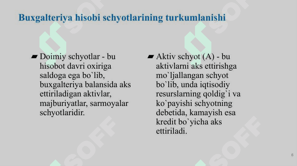 SCHYOTLAR TIZIMI VA IKKIYOQLAMA YOZUV 6