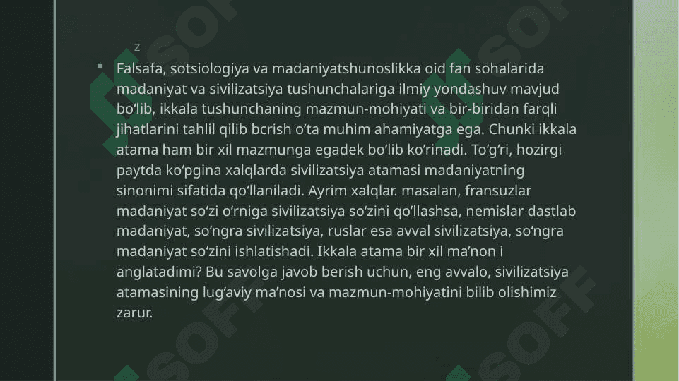 Madaniyat va Sivilizatsiya tushunchalari 2